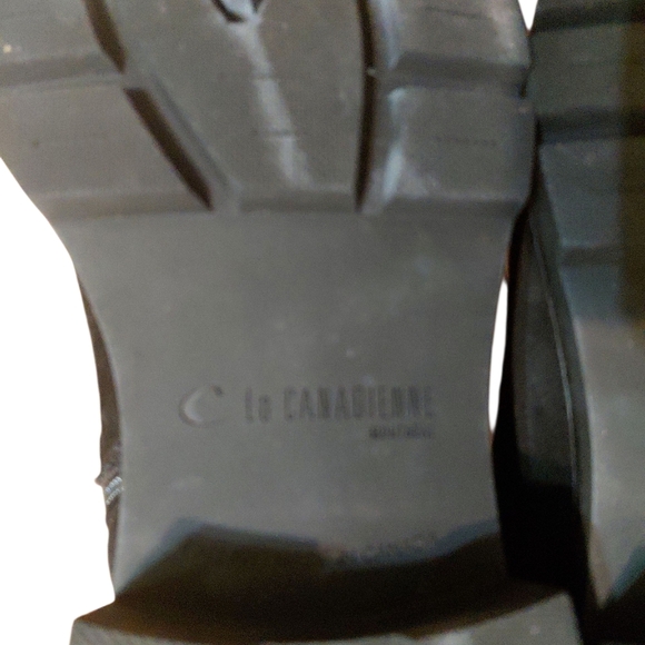 La Canadienne Suttan Black Suede Combat Boot Women's Black Waterproof Bootie 10 - Picture 9 of 11